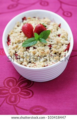 strawberries and rhubarb cake - sweet food