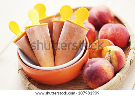 homemade peach ice cream - sweet food