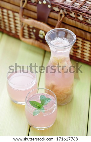 homemade delicious rhubarb juice - food and drink