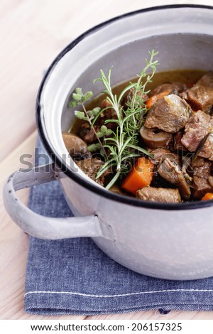 delicious goulash with mushroom - food and drink