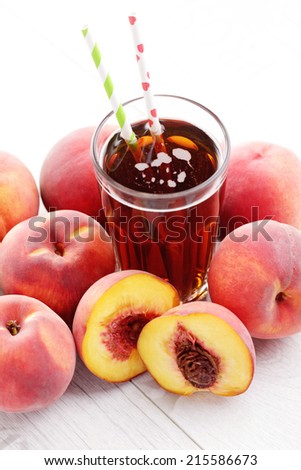 glass of fruit iced tea - food and drink