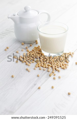 glass of soya milk - food and drink