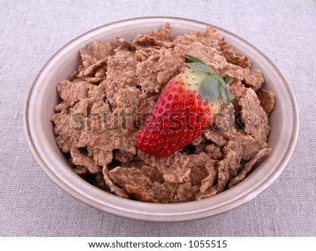 on diet - corn-flakes and sweet strawberry