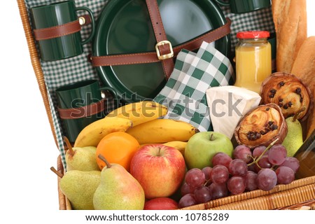 picnic basket full of fresh food - ready to go