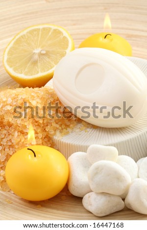 bath salt and soap - lemon beauty treatment