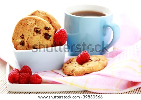 close-ups of raspberry cookies - sweet food