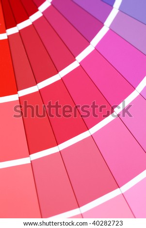 close-ups of color guide with pink dominate