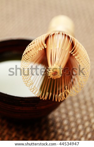 cup of matcha traditional japanese tea - tea time