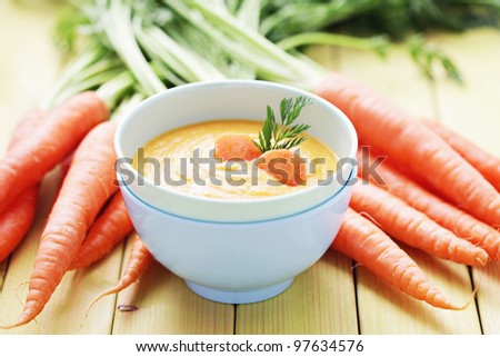 bowl of delicious carrot cream - food and drink