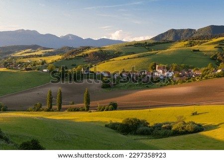 Similar – Image, Stock Photo Rural landscape of Turiec region in northern Slovakia.