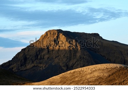 Similar – Image, Stock Photo Mountain ridge against cloudy blue sky