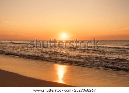 Similar – Image, Stock Photo Sunset over calm North Sea