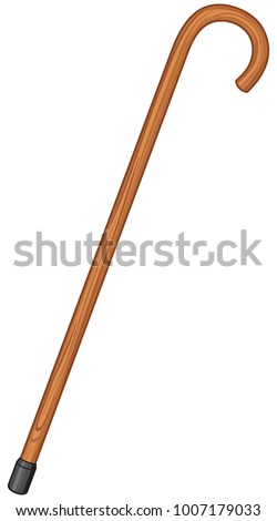 wooden walking stick cane