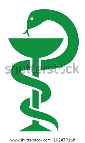 snake and a bowl – medical symbol (emblem for drugstore, pharmacy sign)