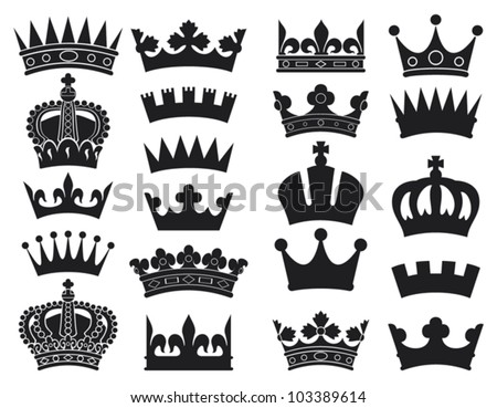 crown collection (heraldic elements set) Foto stock © 