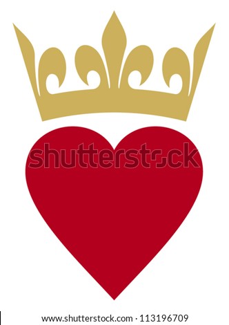 Heart With Crown (Heart And Crown) Stock Vector Illustration 113196709 ...