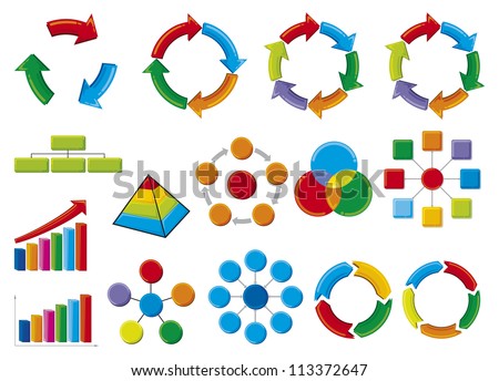graphic business diagram collection (business process diagrams, bar graph, business diagram, circle chart, business process)