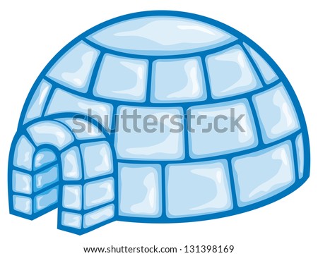 illustration of a igloo (cartoon illustration of a igloo, icon igloo, white snow igloo, igloo illustration)