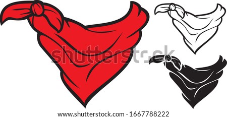 red bandana vector illustration (cowboy scarf) Foto d'archivio © 