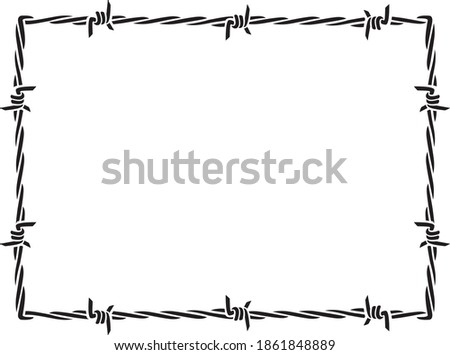 Barbed wire frame (border) vector Stock foto © 