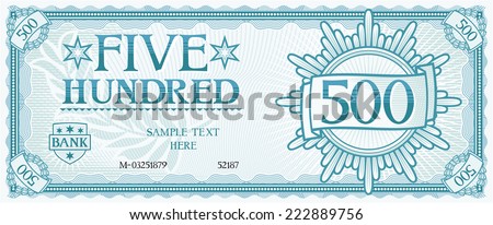 five hundred abstract banknote