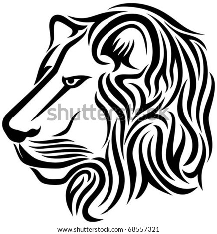 Lion Head Tribal Tattoo Stock Vector 68557321 : Shutterstock