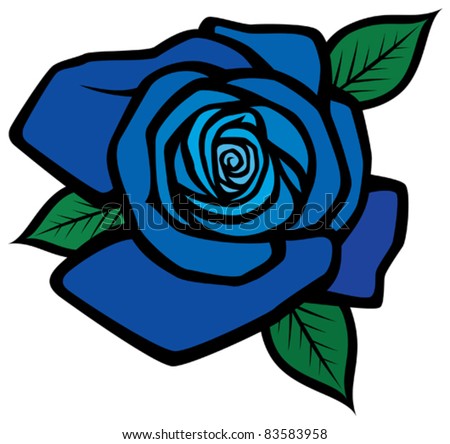 Blue Rose Stock Vector Illustration 83583958 : Shutterstock