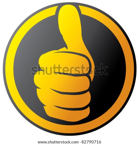 Vector hand showing thumbs up button (icon)