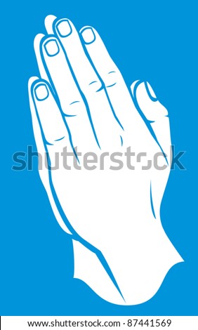 vector illustration of hands folded in prayer