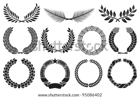 Wreath set (laurel, oak, wheat, palm and olive)