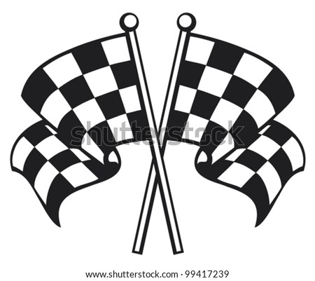 Two Crossed Racing Checkered Flags Stock Vector Illustration 99417239 ...