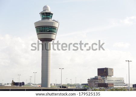 AMSTERDAM - JUNE 08: control tower in Schiphol Airport on June 08, 2011 in Amsterdam, Netherlands. Schiphol Airport is the fourth busiest airport in Europe in terms of passengers.