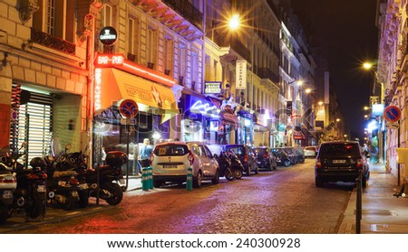 PARIS - SEP 09: Paris at night on September 09, 2014 in Paris, France. Night Paris have magic atmosphere without which any trip to Paris would be incomplete