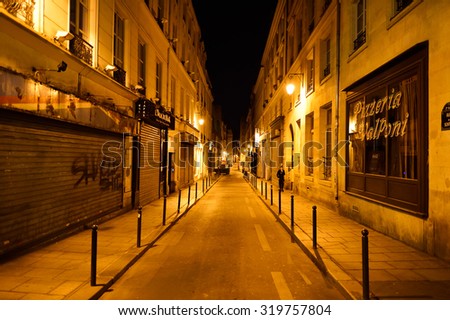 PARIS, FRANCE - AUGUST 09, 2015: Paris at night. Paris, aka City of Love, is a popular travel destination and a major city in Europe