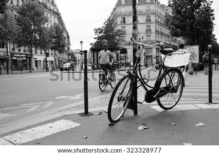 PARIS, FRANCE - AUGUST 09, 2015: streets of Paris. Paris, aka City of Love, is a popular travel destination and a major city in Europe