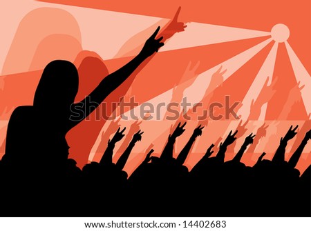 vector image of people in crowd