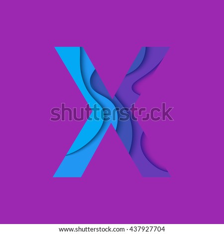 Letter X design template element. Material design Character vector logo, icon and sign.