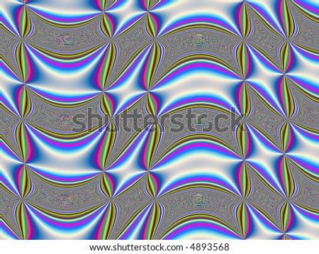 Grey oval patterns with a blue and white pattern