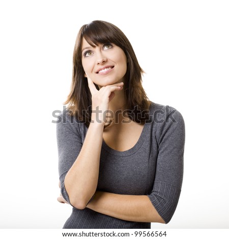 Similar – Image, Stock Photo Pensive Pretty Young Woman in a casual pose sits on a chair barefoot