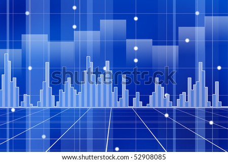 Business and stock market chart concept with various graphs going up and down