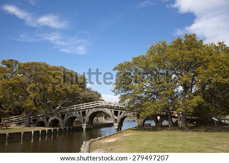 The footbridge in Corolla in Heritage Park is on the National Register of Historic Places.