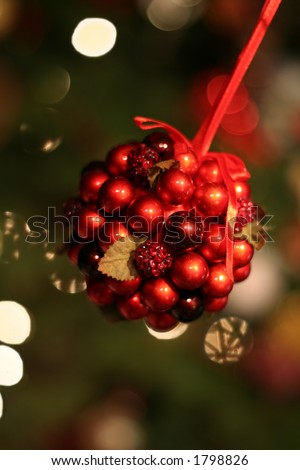 Christmas kissing ball with mistletoe