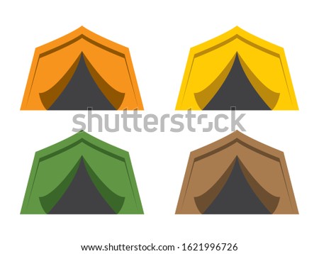 Four house tents in four colors