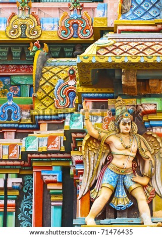 Hindu God Statue in Sri Ranganathaswamy Temple. Tiruchirappalli (Trichy), Tamil Nadu, India