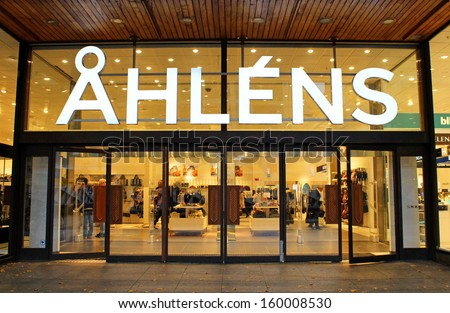 STOCKHOLM, SWEDEN - OCTOBER 17: Ahlens is a Swedish chain of department stores, located in almost every city in the country, including 18 stores in Stockholm on October 17, 2013 in Stockholm, Sweden
