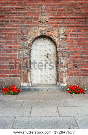 Door of the building of a City Hall, Stockholm, Sweden