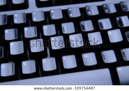 The words Plan B spelled out on a computer keyboard. Only the words Plan B are in focus.
