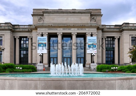 ST. LOUIS, MISSOURI - MAY 20, 2013: Missouri History Museum. The Jefferson Memorial Building, built in 1913 with profits from the Louisiana Purchase Exposition, is the home of the museum.