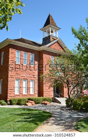 Woodward School in the historic district of St. George, Utah. The school was built in 1901. The building was put on the National Register of Historic Places in 1980.