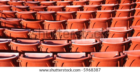 Orange Stadium Seats empty and ready for fans